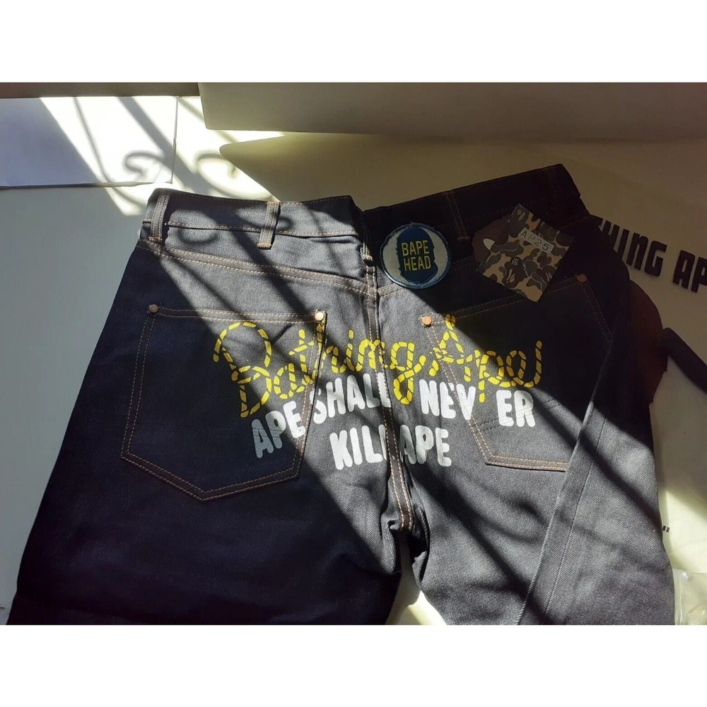 A Bathing Ape Jeans New unworn champion🔥Yellow Price Drop 👀 Bape Indigo Denim